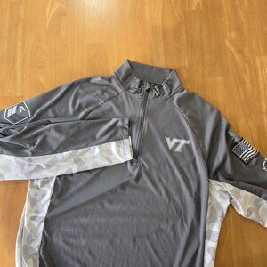 Virginia Tech Hokies Men's Colosseum OTH 1/4 Zip Performance Pullover Gray Large